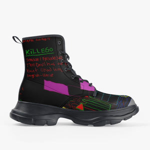 KILLEGO: Get out the enemies Kingdom: Casual Leather Chunky Boots